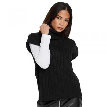 Tiny Femme Roll Neck Knitted Blouse (Black, 12/14)