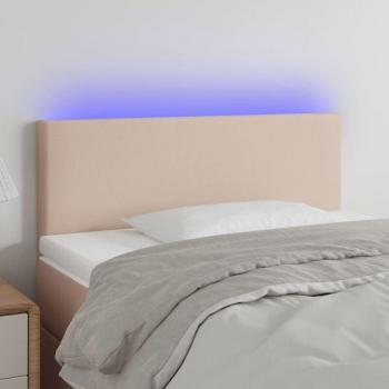 LED Tête de Lit Cappuccino 90×5×78/88 cm Similicuir Noir Intemporel