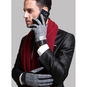 Thick Warm Leather Mitten Gloves for Men