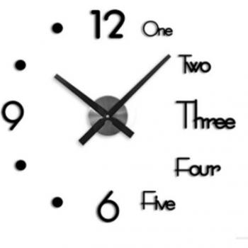 Large Decorative 3D Wall Clock with Stickers