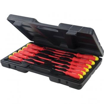Coffret de 11 tournevis isolés à prise souple Silverline