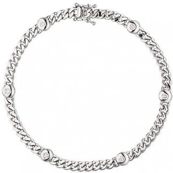 Weißgold Armband 585 mit 6 Brillanten 0,30ct 19 cm