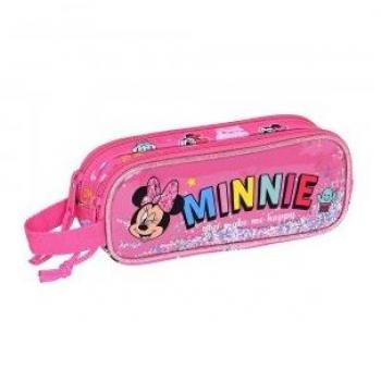 Estuche Escolar Doble Minnie Mouse Lucky con Diseño Rosa (21 x 8 x 6 cm)