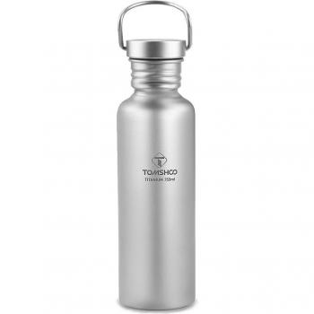 TOMSHOO 750ml Hiking Titanium Water Bottle