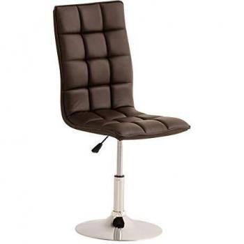 Chaise Cuisine Peking 360° – Réglable en hauteur, simili cuir, piètement métallique marron