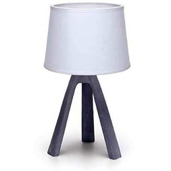 AGS Lampada da Scrivania, Attacco E14, Corpo in Resina, Comodino, Stile Moderno Vintage, Grigio