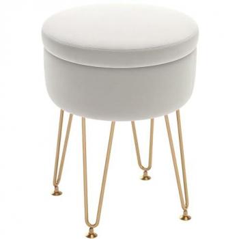 HOMCOM Velvet Storage Ottoman