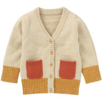 Kleinkind Strickjacke mit kontrastierenden Farben und langen Ärmeln