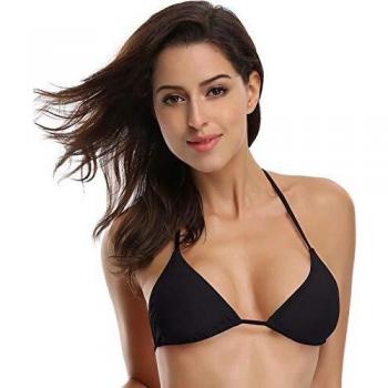 SHEKINI Damen Rückenfreies Bikinioberteil mit Ties Up
