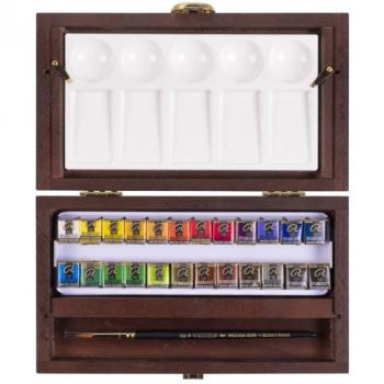 Rembrandt Watercolour Paint Collection, Wooden Box, 22 Half Pans