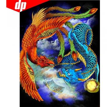 Pintura completa dragón 20X30