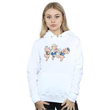 Women’s Disney Three Little Pigs Joy Hoodie – White, Small