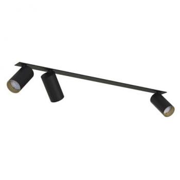 Stilvoller Lichtschimmer: Aluminium Spot – Verstellbar, Schwarz/Gold, GU10, 3-Flammen, Modern