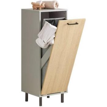 Caja de Descarte de Ropa Sucia con Puerta Gris – SoBuy