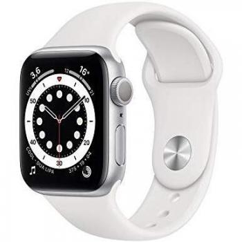 Apple Watch Series 6 Zilver Aluminium Witte Sportband GPS