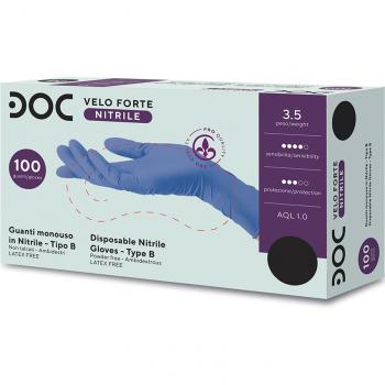 Guanti in nitrile blu monouso senza polvere DOC ZEROVELOFORTE