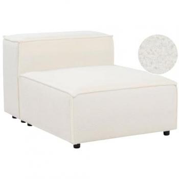 Beliani Ardal Section Chair – 1 Seat, Armless, Off‑White Padded Boucle