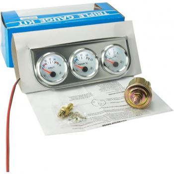 Chrom 52MM Auto Messgerät Set: Voltmeter, Wasser-Temperaturmesser und Öl-Druckmanometer mit Sensor