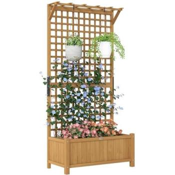 Harvest Gold Climbing Plant Box, Yellow Wood