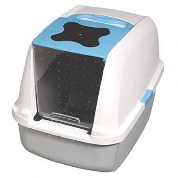 Catit 50701 Premium Katzentoilette Katzenklo Abdeckung Weiß Blau 43 x 57 x 50 cm