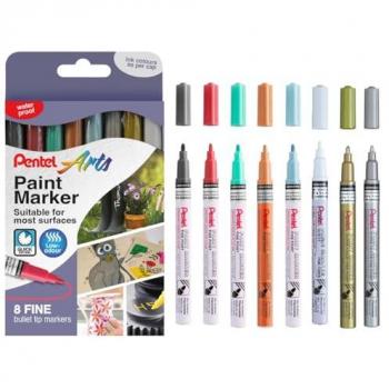 Pentel 8-Pack Fine Bullet Tip Metallic Paint Markers