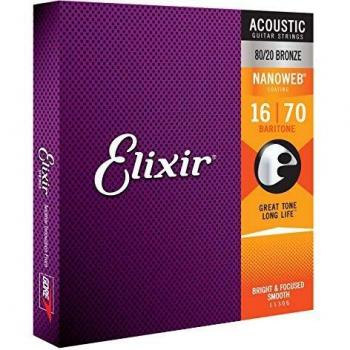 Elixir Elixir Nanoweb 80/20 6-String Baritone Guitar Strings B...