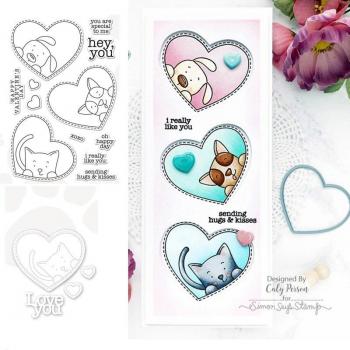 DIY Heart Animals Metal Die and Stamp Set