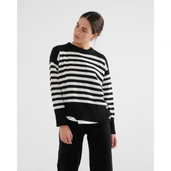 Jersey de Rayas Silbon para Mujer con Cuello Redondo