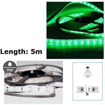500 LED/5m Green SMD 5050 LED Strip – 12V DC, Flexible, Non‑Waterproof