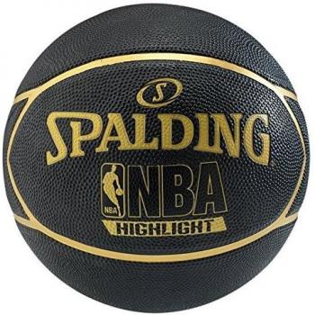 NBA Highlight Basketball von Spalding – Outdoor, Schwarz/Gold