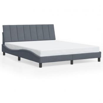 Velvet Bed Frame for Queen Mattress Dark Grey 152x203 cm