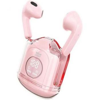 Auricolare Blue Star 5.3 Bluetooth Transparent Fi22 – LCD Stereo Ergomimico Rosa