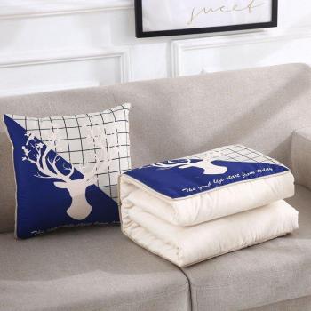Soft Decorative Pillowcase with Deer and Flamingo Design