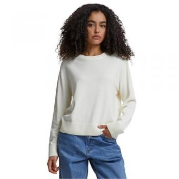 Pull à col rond crème pour femme