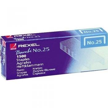 Rexel Bambi No.25 4mm Staples Box 1500