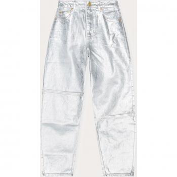 Ganni Women's Curved Leg Foil Denim Jeans