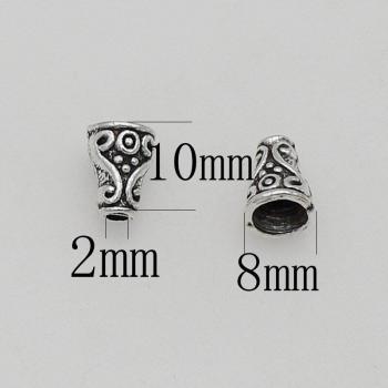 Antique Silver Tower Tassel Caps