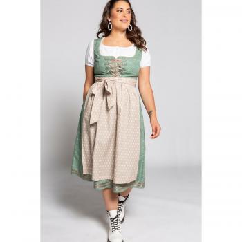 Abito Dirndl Plus Size Verde con Fantasia Floreale Donna Taglia 54
