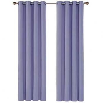 Deconovo Vorhänge Blickdicht 290x140 cm Lavendel 2er Set