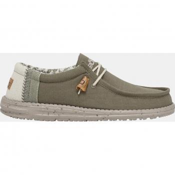 Mocassin Homme Hey Dude Wally Linéaire Naturel Blanc/Verde
