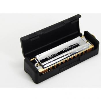 TX01 10-Loch Holz-Harmonika mit robustem ABS-Gehäuse