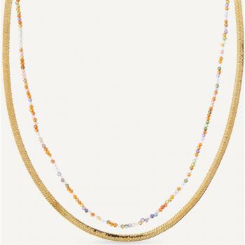 Collar doble multicolor de Mare chapado en oro 18kt by Vidal & Vidal