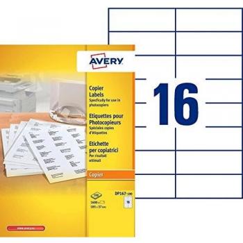 Etiket Avery DP167-100 105x37mm wit 1600 stuks