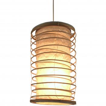 Malai 50‑Deckenlampe – Faltbarer Lampenschirm aus Baumwolle und Rattan