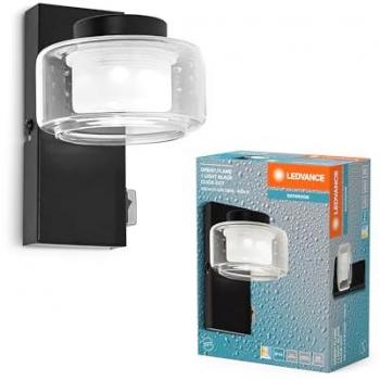 LEDVANCE Orbis Flame One‑Light Black Wall Fixture (IP44)
