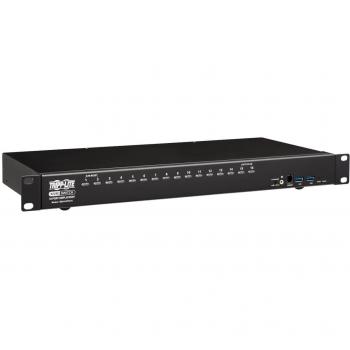 Tripp Lite 16-Port KVM Switch mit USB Peripherie Sharing 4K 60 Hz, Schwarz