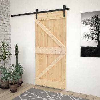 Sonata 90x210 cm Sliding Door with Hardware in Solid Pine