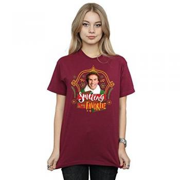 Elf Multicoloured Buddy Smiling Cotton T-Shirt for Women – Size L