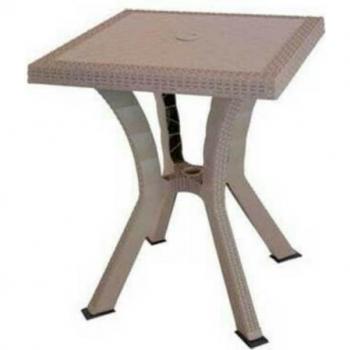 Ratan Taupe Argonauta: Mesa Cuadrada 60 cm
