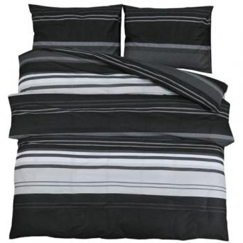 Housse de couette 240x220 cm noir et blanc Coton